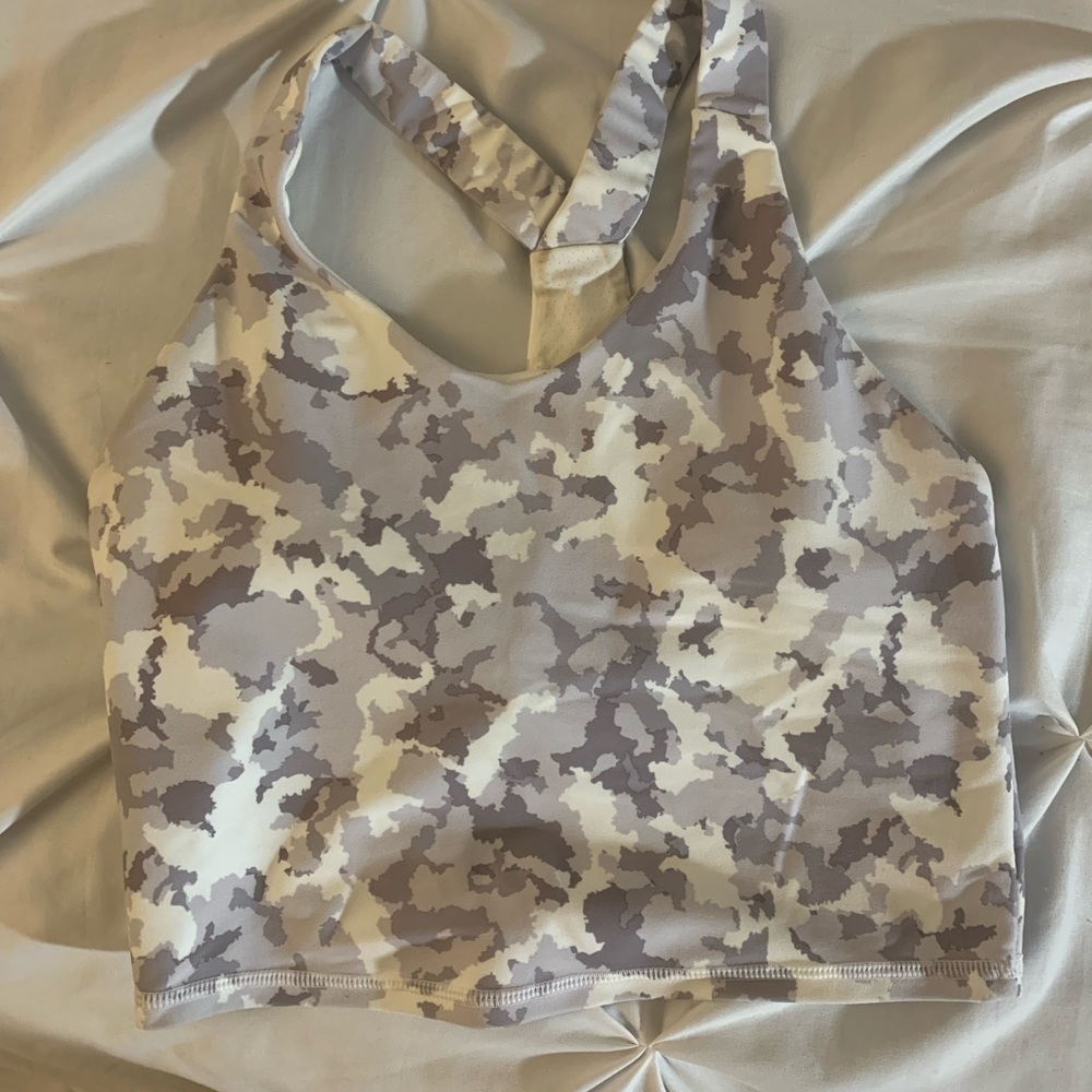 Cropped camo tank top